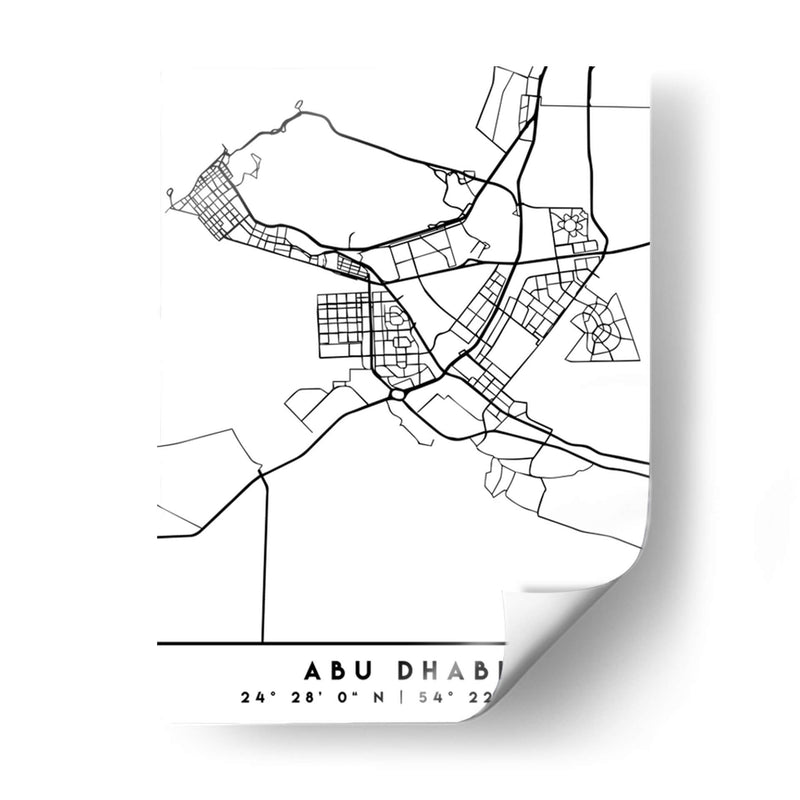 Abu Dhabi - Mapas negros 01 - Emiliano Deificus | Cuadro decorativo de Canvas Lab