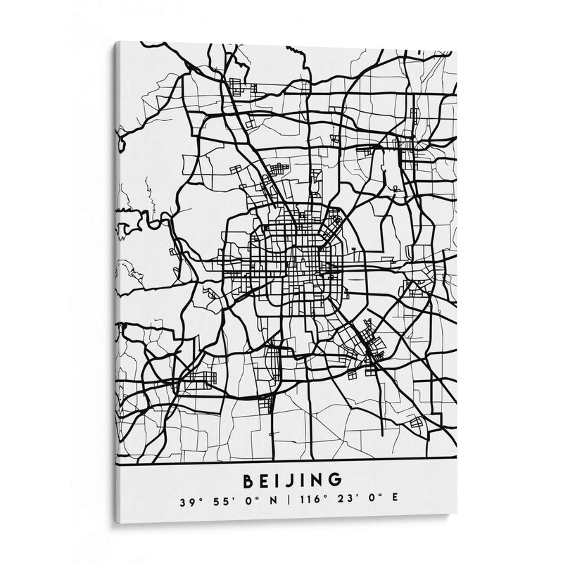 Beijing - Mapas negros 10 - Emiliano Deificus | Cuadro decorativo de Canvas Lab