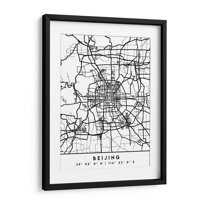 Beijing - Mapas negros 10 - Emiliano Deificus | Cuadro decorativo de Canvas Lab