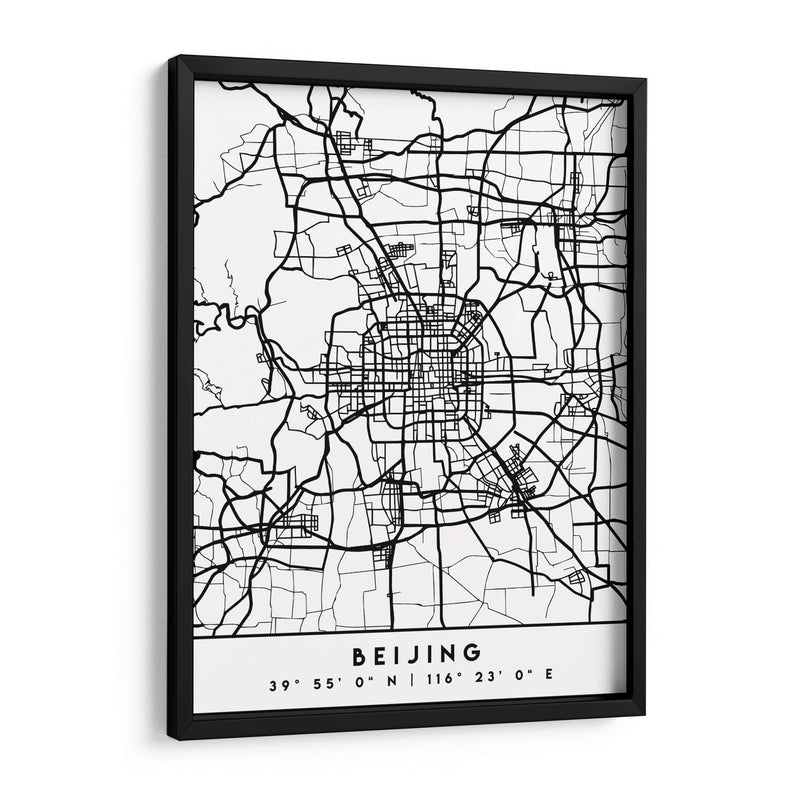 Beijing - Mapas negros 10 - Emiliano Deificus | Cuadro decorativo de Canvas Lab