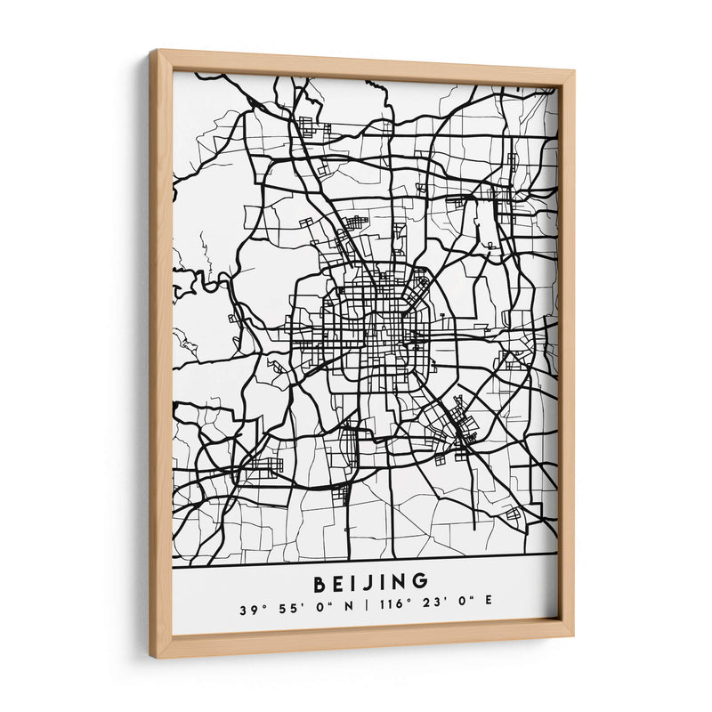 Beijing - Mapas negros 10 - Emiliano Deificus | Cuadro decorativo de Canvas Lab
