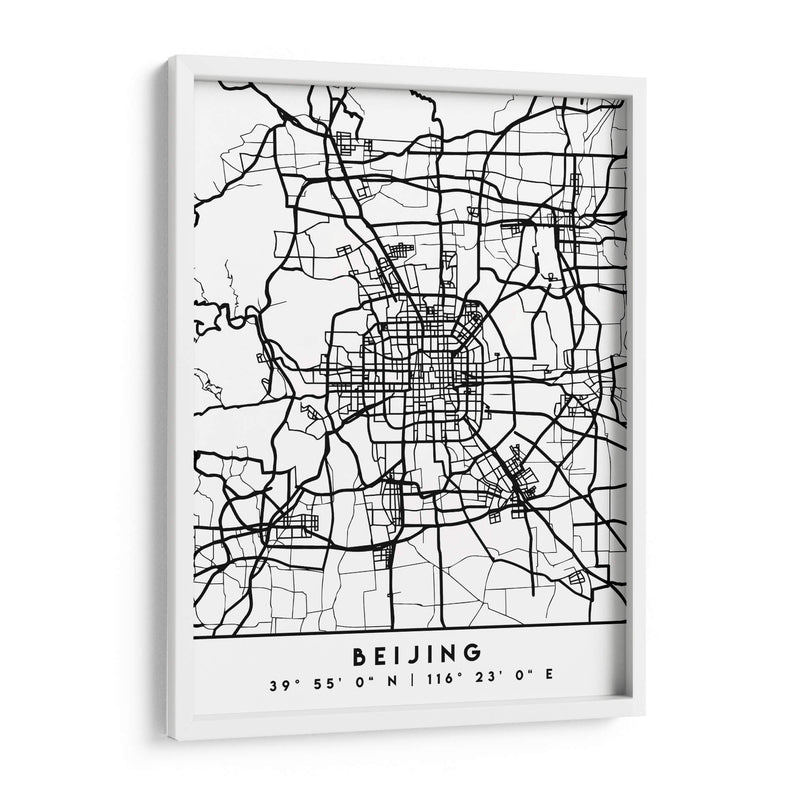 Beijing - Mapas negros 10 - Emiliano Deificus | Cuadro decorativo de Canvas Lab