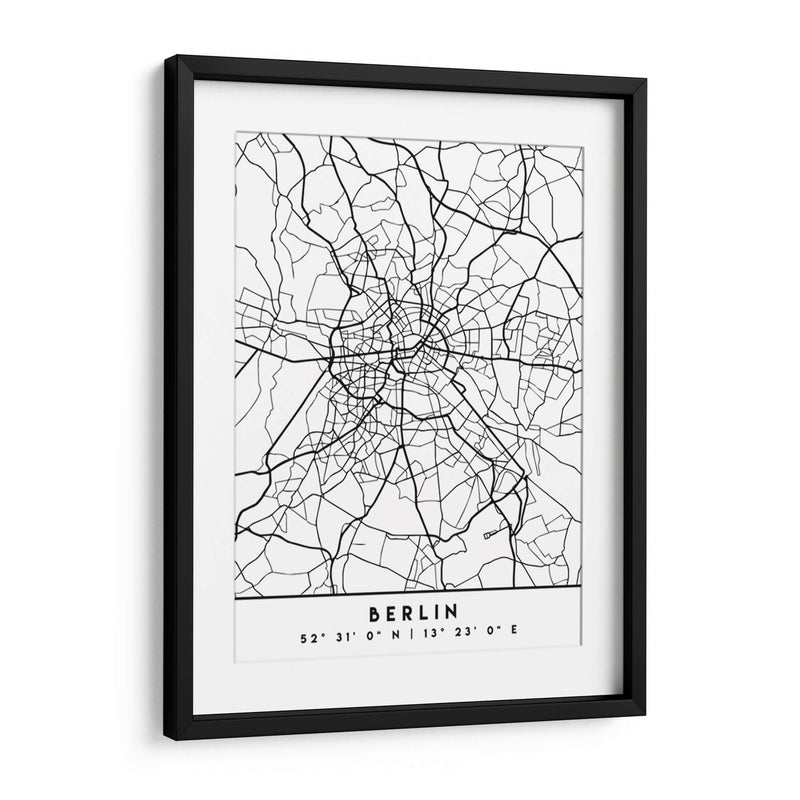 Berlin - Mapas negros 13 - Emiliano Deificus | Cuadro decorativo de Canvas Lab