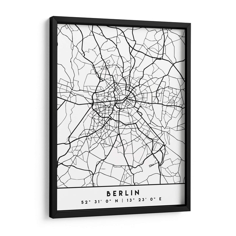 Berlin - Mapas negros 13 - Emiliano Deificus | Cuadro decorativo de Canvas Lab