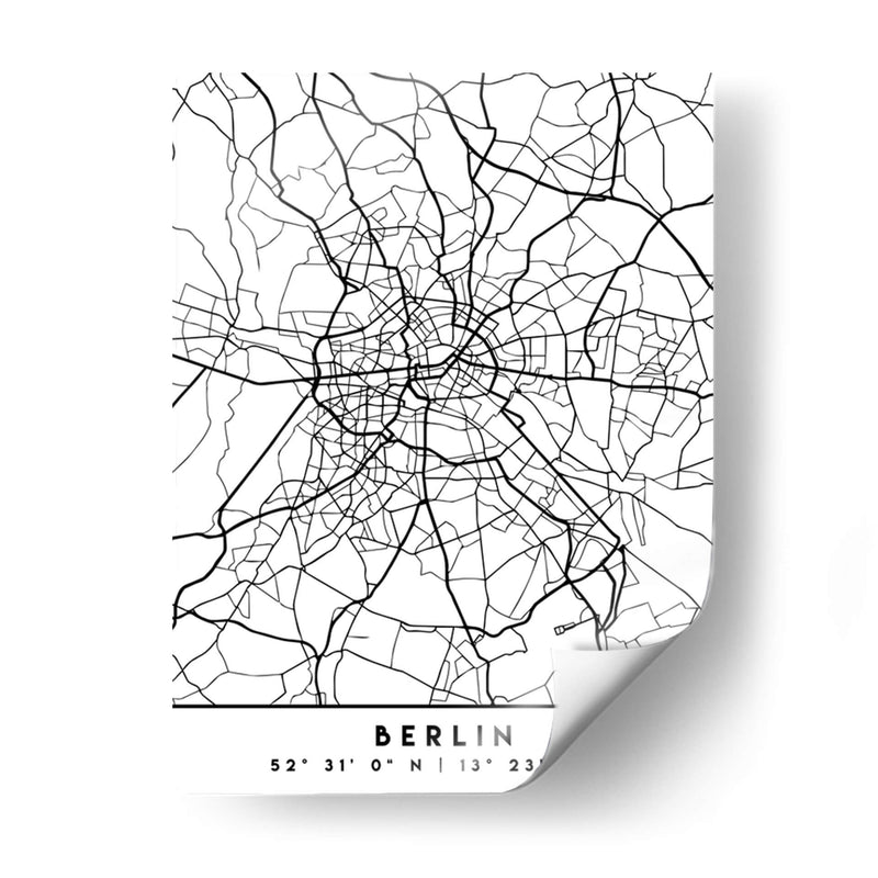 Berlin - Mapas negros 13 - Emiliano Deificus | Cuadro decorativo de Canvas Lab