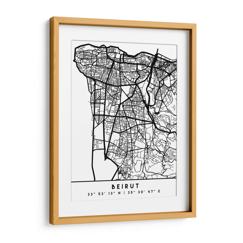 Beirut - Mapas negros 11 - Emiliano Deificus | Cuadro decorativo de Canvas Lab