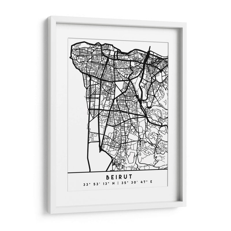 Beirut - Mapas negros 11 - Emiliano Deificus | Cuadro decorativo de Canvas Lab