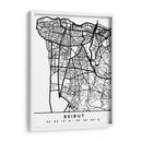 Beirut - Mapas negros 11 - Emiliano Deificus | Cuadro decorativo de Canvas Lab