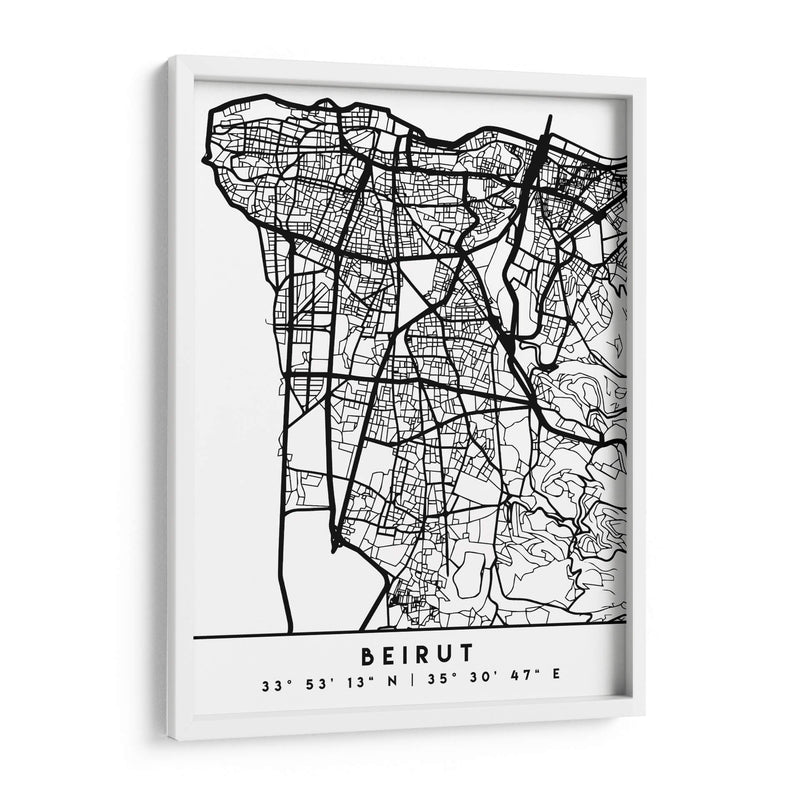 Beirut - Mapas negros 11 - Emiliano Deificus | Cuadro decorativo de Canvas Lab