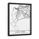 Cape Town - Mapas negros 18 - Emiliano Deificus | Cuadro decorativo de Canvas Lab