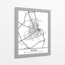 Doha - Mapas negros 26 - Emiliano Deificus | Cuadro decorativo de Canvas Lab