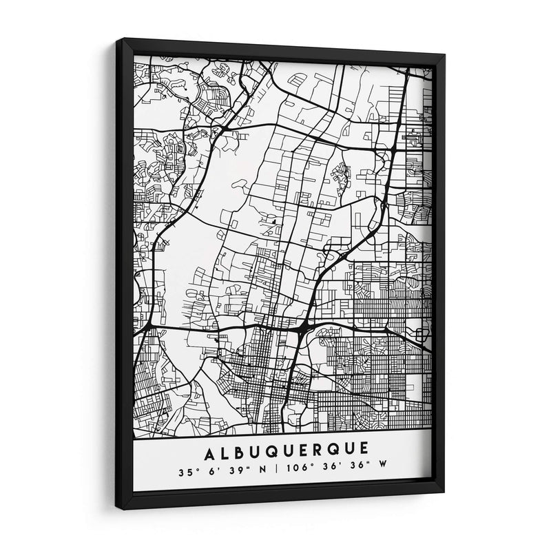 Albuquerque - Mapas negros 02 - Emiliano Deificus | Cuadro decorativo de Canvas Lab