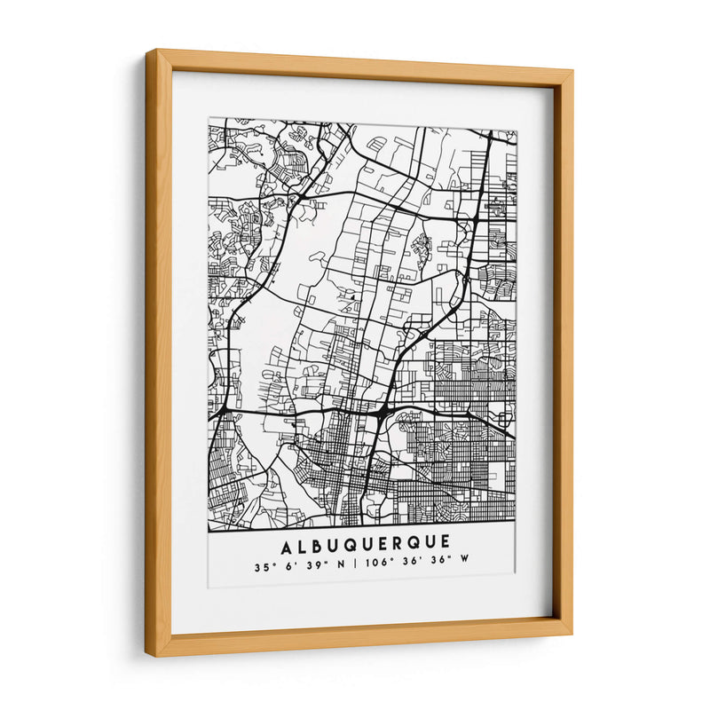 Albuquerque - Mapas negros 02 - Emiliano Deificus | Cuadro decorativo de Canvas Lab