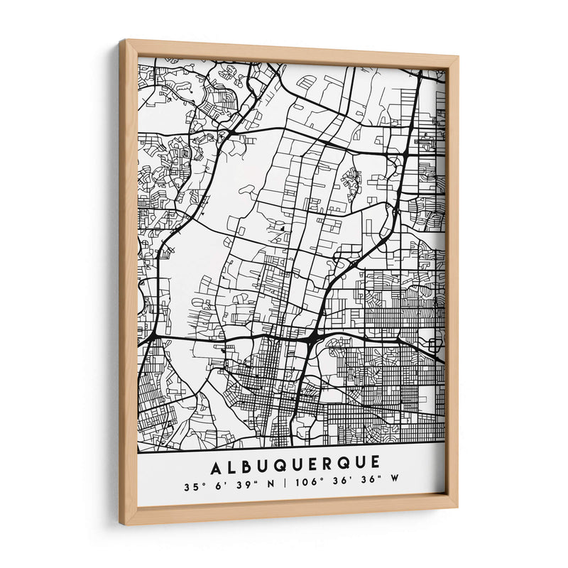 Albuquerque - Mapas negros 02 - Emiliano Deificus | Cuadro decorativo de Canvas Lab