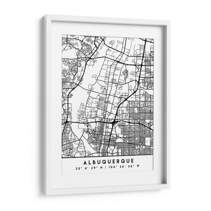 Albuquerque - Mapas negros 02 - Emiliano Deificus | Cuadro decorativo de Canvas Lab