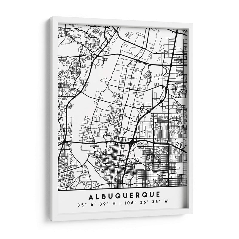Albuquerque - Mapas negros 02 - Emiliano Deificus | Cuadro decorativo de Canvas Lab