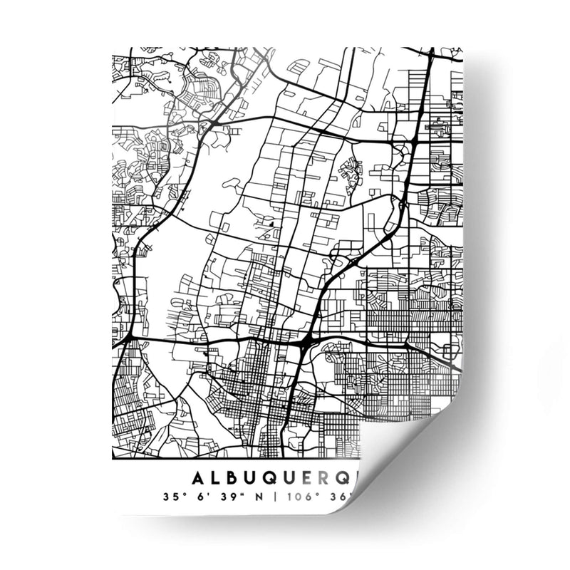 Albuquerque - Mapas negros 02 - Emiliano Deificus | Cuadro decorativo de Canvas Lab