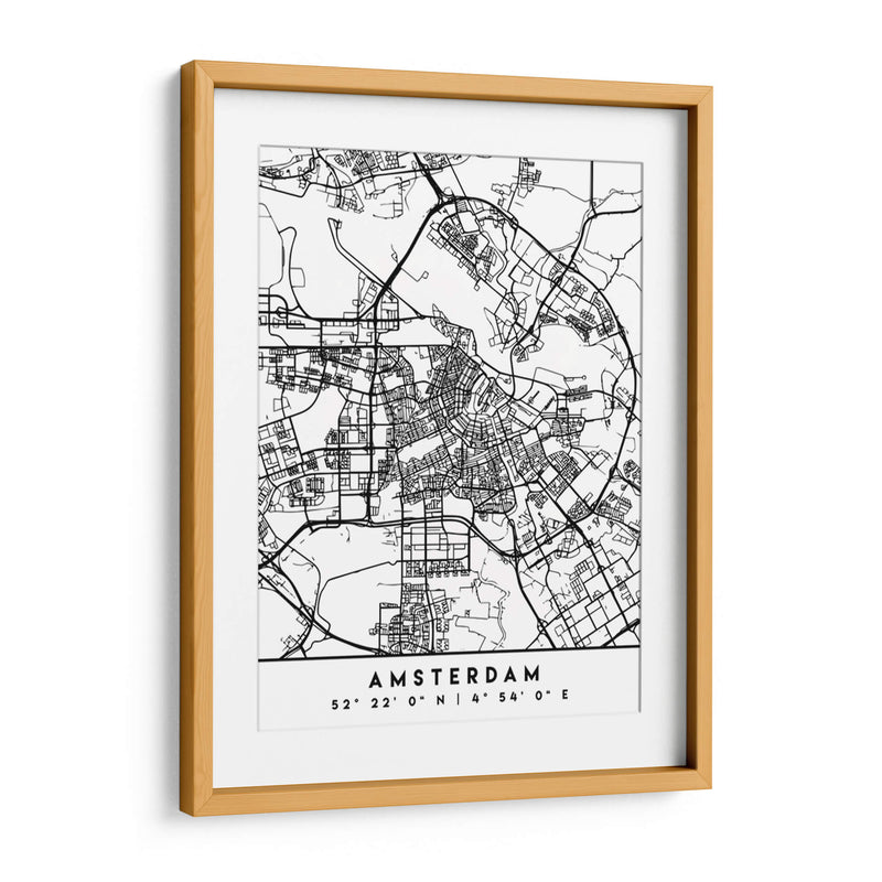 Amsterdam - Mapas negros 03 - Emiliano Deificus | Cuadro decorativo de Canvas Lab