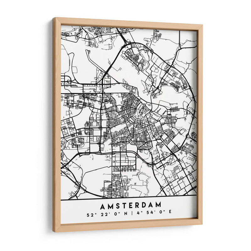 Amsterdam - Mapas negros 03 - Emiliano Deificus | Cuadro decorativo de Canvas Lab