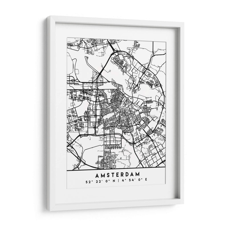 Amsterdam - Mapas negros 03 - Emiliano Deificus | Cuadro decorativo de Canvas Lab