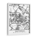 Amsterdam - Mapas negros 03 - Emiliano Deificus | Cuadro decorativo de Canvas Lab