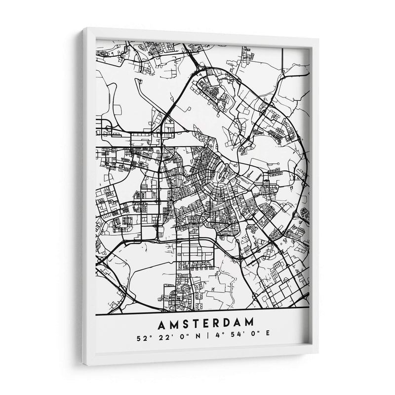 Amsterdam - Mapas negros 03 - Emiliano Deificus | Cuadro decorativo de Canvas Lab