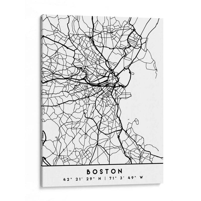 Boston - Mapas negros 16 - Emiliano Deificus | Cuadro decorativo de Canvas Lab