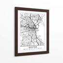 Boston - Mapas negros 16 - Emiliano Deificus | Cuadro decorativo de Canvas Lab