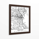 Boston - Mapas negros 16 - Emiliano Deificus | Cuadro decorativo de Canvas Lab