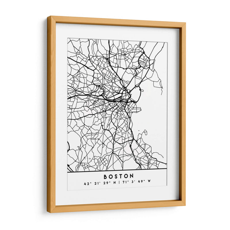 Boston - Mapas negros 16 - Emiliano Deificus | Cuadro decorativo de Canvas Lab