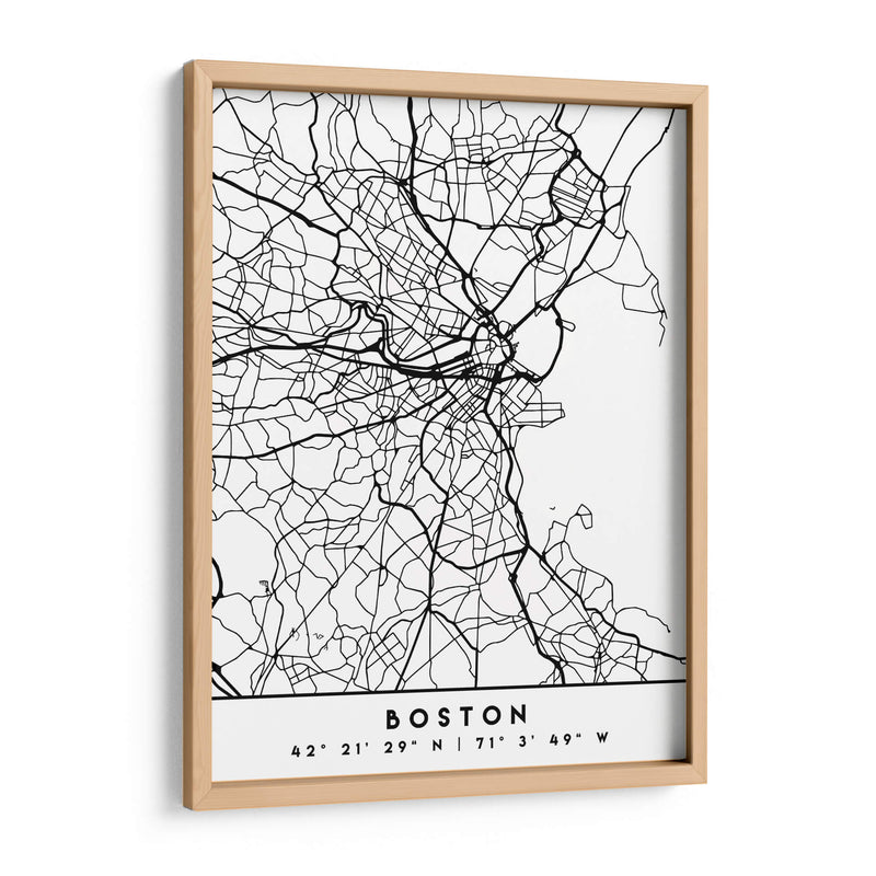 Boston - Mapas negros 16 - Emiliano Deificus | Cuadro decorativo de Canvas Lab