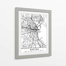 Boston - Mapas negros 16 - Emiliano Deificus | Cuadro decorativo de Canvas Lab