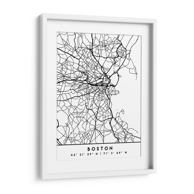 Boston - Mapas negros 16 - Emiliano Deificus | Cuadro decorativo de Canvas Lab