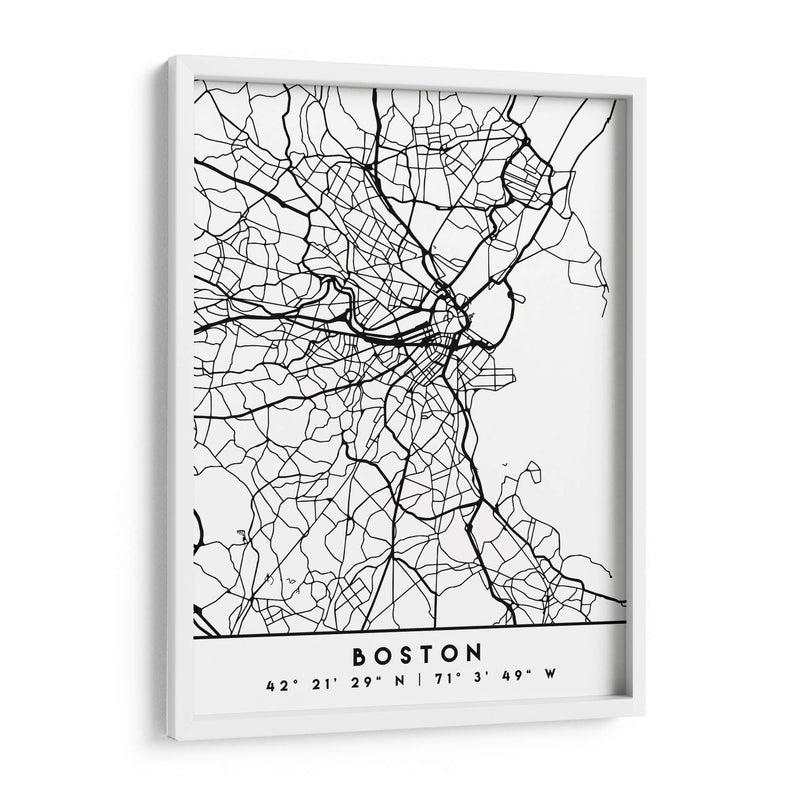 Boston - Mapas negros 16 - Emiliano Deificus | Cuadro decorativo de Canvas Lab