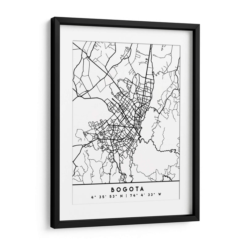 Bogota - Mapas negros 15 - Emiliano Deificus | Cuadro decorativo de Canvas Lab