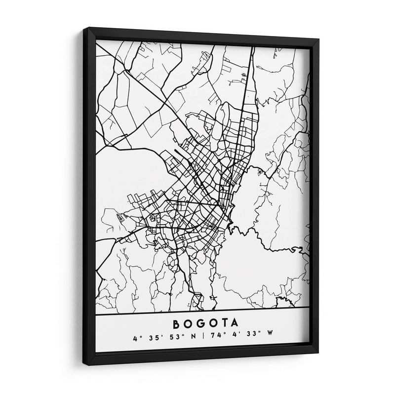 Bogota - Mapas negros 15 - Emiliano Deificus | Cuadro decorativo de Canvas Lab