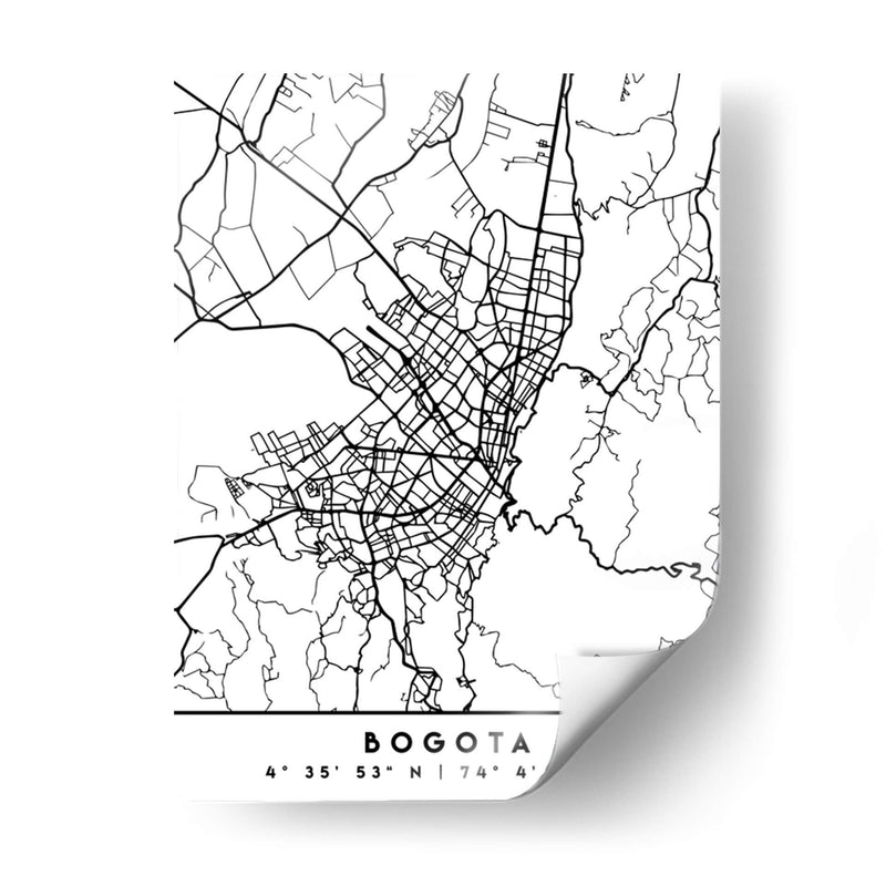 Bogota - Mapas negros 15 - Emiliano Deificus | Cuadro decorativo de Canvas Lab