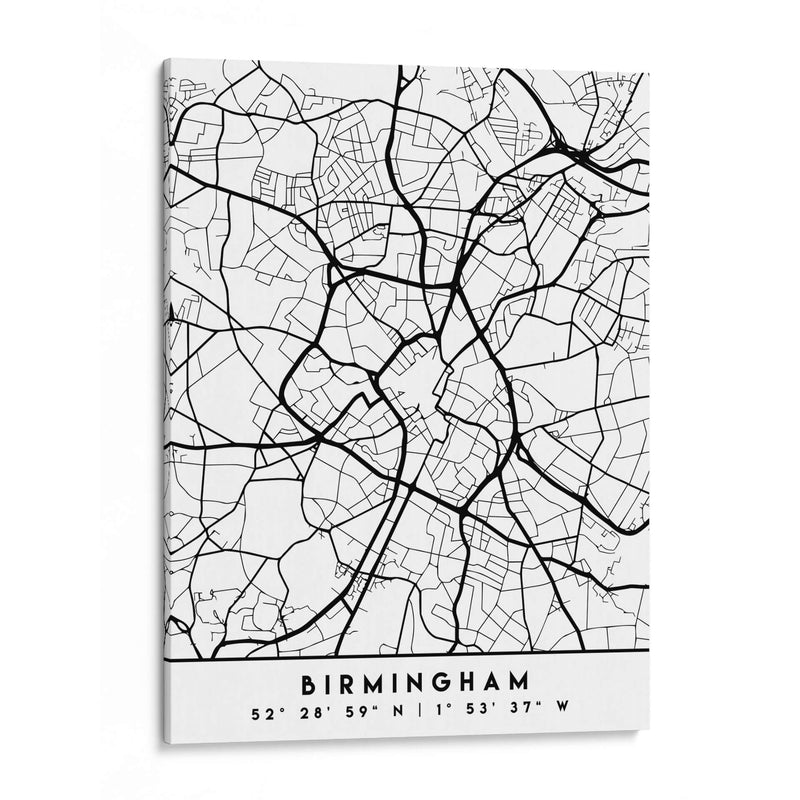 Birmingham - Mapas negros 14 - Emiliano Deificus | Cuadro decorativo de Canvas Lab