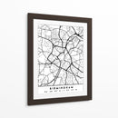 Birmingham - Mapas negros 14 - Emiliano Deificus | Cuadro decorativo de Canvas Lab
