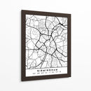 Birmingham - Mapas negros 14 - Emiliano Deificus | Cuadro decorativo de Canvas Lab