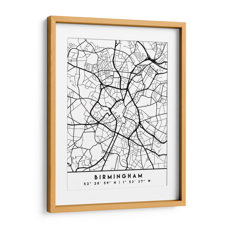 Birmingham - Mapas negros 14 - Emiliano Deificus | Cuadro decorativo de Canvas Lab