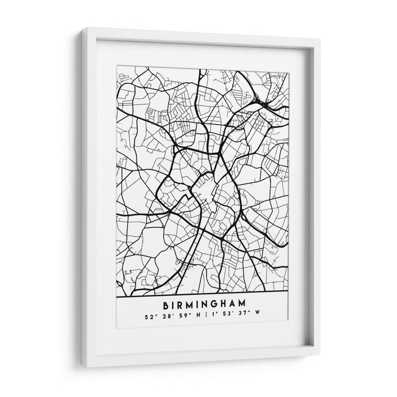 Birmingham - Mapas negros 14 - Emiliano Deificus | Cuadro decorativo de Canvas Lab