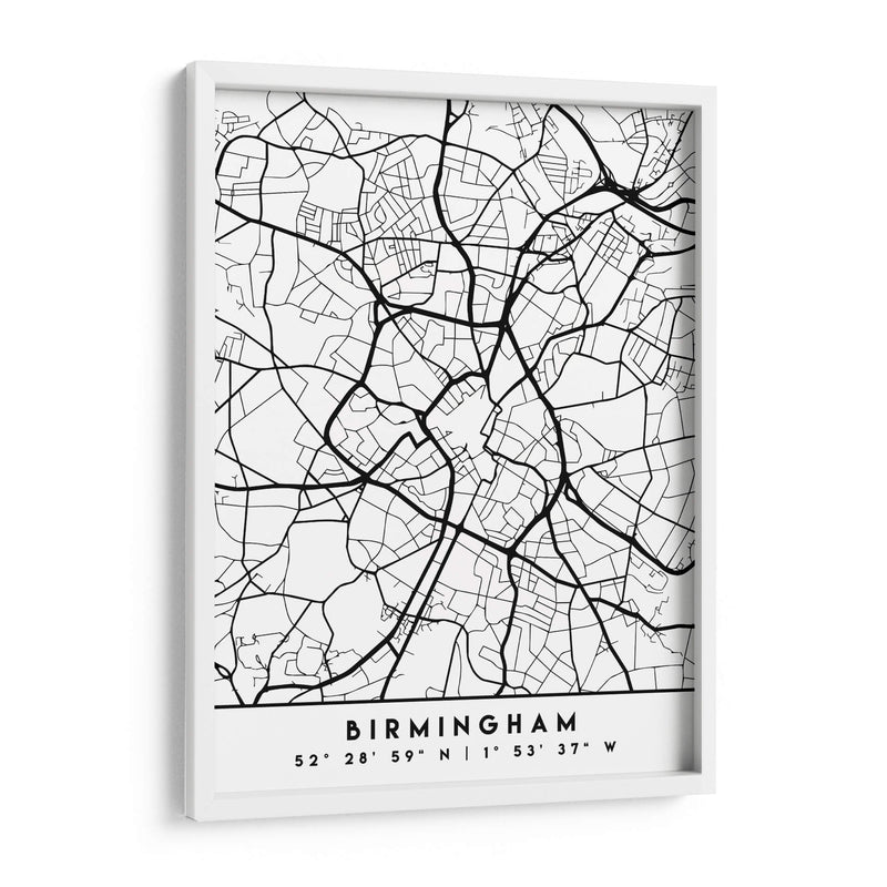 Birmingham - Mapas negros 14 - Emiliano Deificus | Cuadro decorativo de Canvas Lab