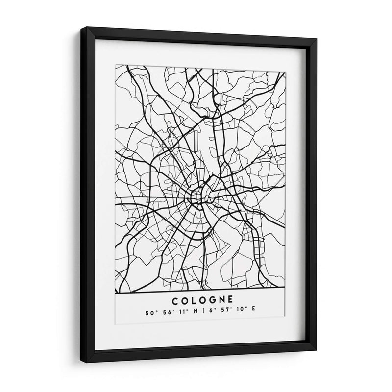 Cologne - Mapas negros 22 - Emiliano Deificus | Cuadro decorativo de Canvas Lab