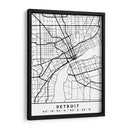 Detroit - Mapas negros 25 - Emiliano Deificus | Cuadro decorativo de Canvas Lab