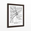 Detroit - Mapas negros 25 - Emiliano Deificus | Cuadro decorativo de Canvas Lab