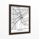 Detroit - Mapas negros 25 - Emiliano Deificus | Cuadro decorativo de Canvas Lab