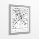 Detroit - Mapas negros 25 - Emiliano Deificus | Cuadro decorativo de Canvas Lab