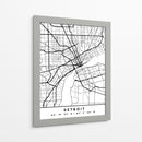 Detroit - Mapas negros 25 - Emiliano Deificus | Cuadro decorativo de Canvas Lab
