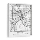 Detroit - Mapas negros 25 - Emiliano Deificus | Cuadro decorativo de Canvas Lab